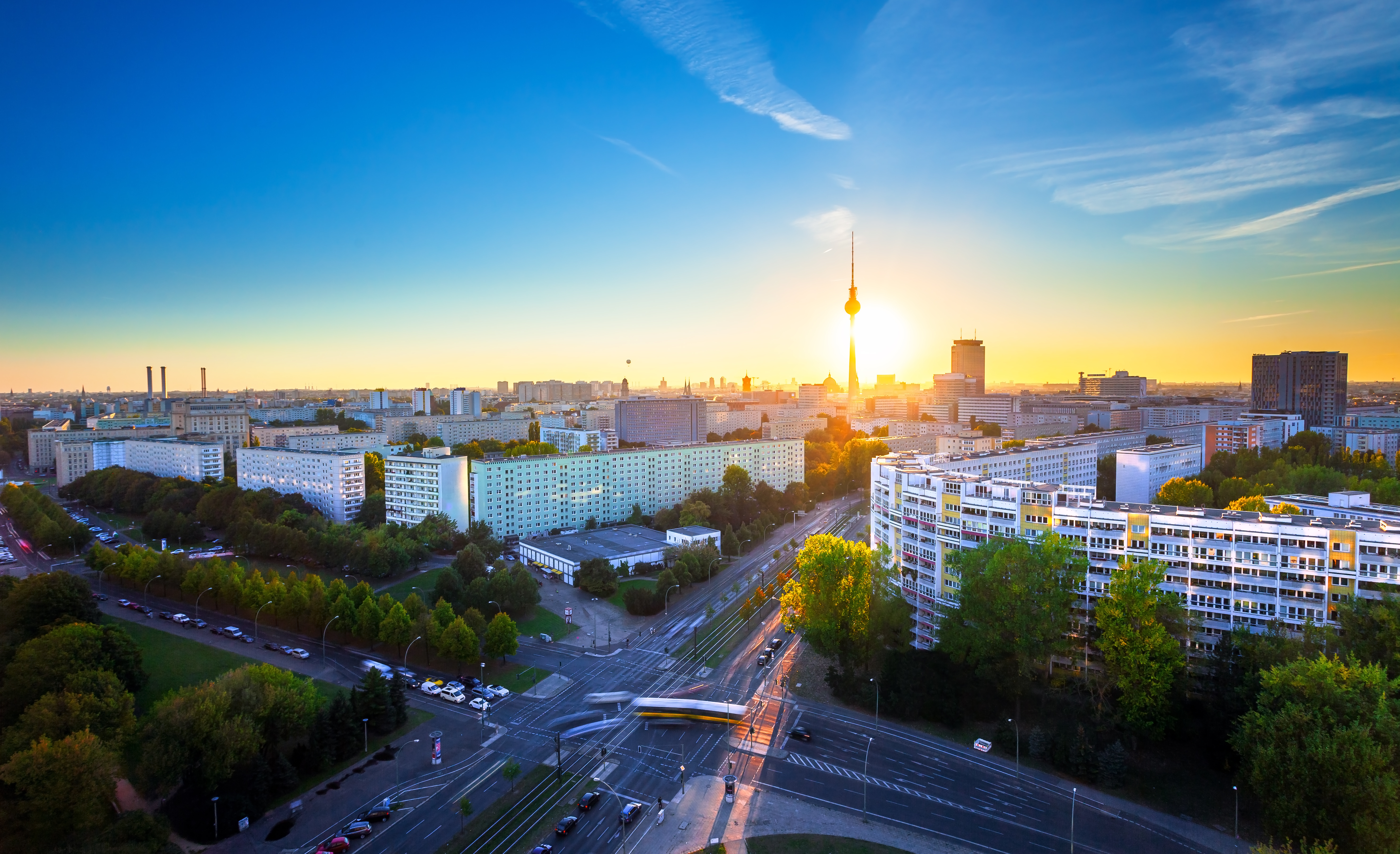 Stadtpanorama von Berlin mit Blick Richtung Alexanderplatz