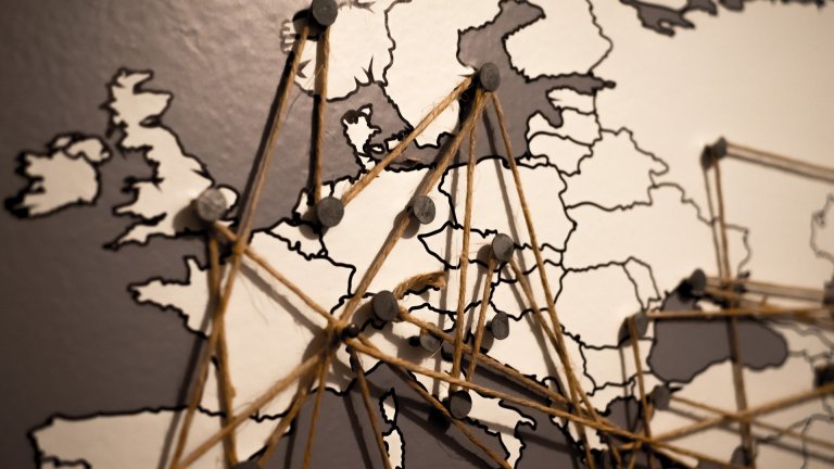 Netzwerk Fäden Europa