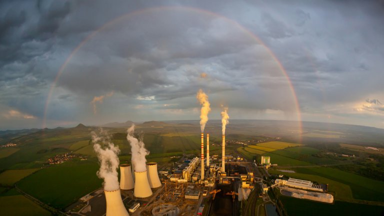 Industrie, Landschaft, Regenbogen